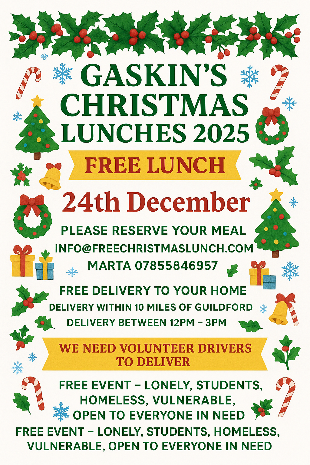 Gaskin's Christmas Lunches 2025